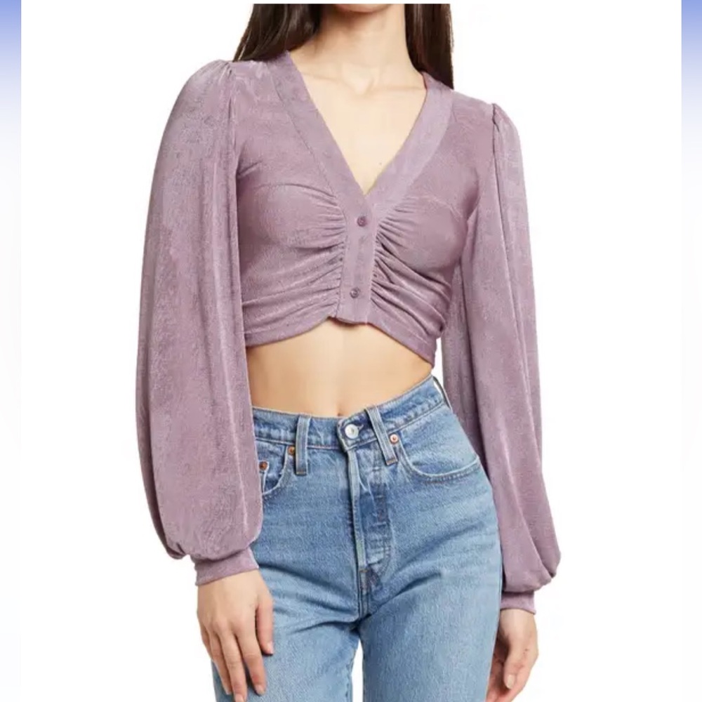 Elodie shirred crop top